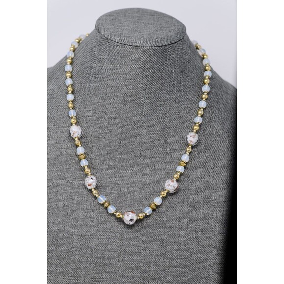 Unbranded Jewelry - Mirano Glass Necklace foil Gold tone beaded beads 24"